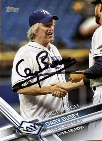 Autographed RAYS - Gary Busey Baseball Card